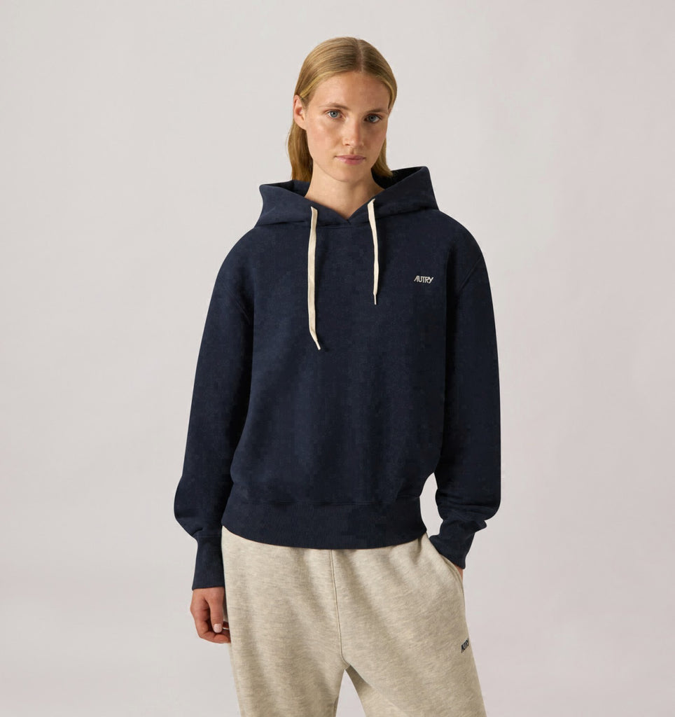 SWEAT À CAPUCHE EN COTON AVEC LOGO BRODÉ POUR FEMME