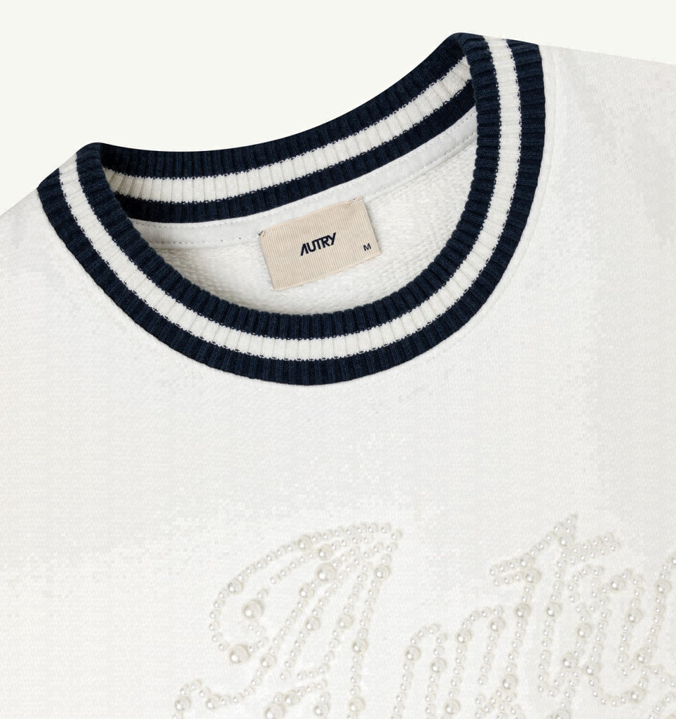 SWEAT EN COTON AVEC LOGO PERLE FEMME