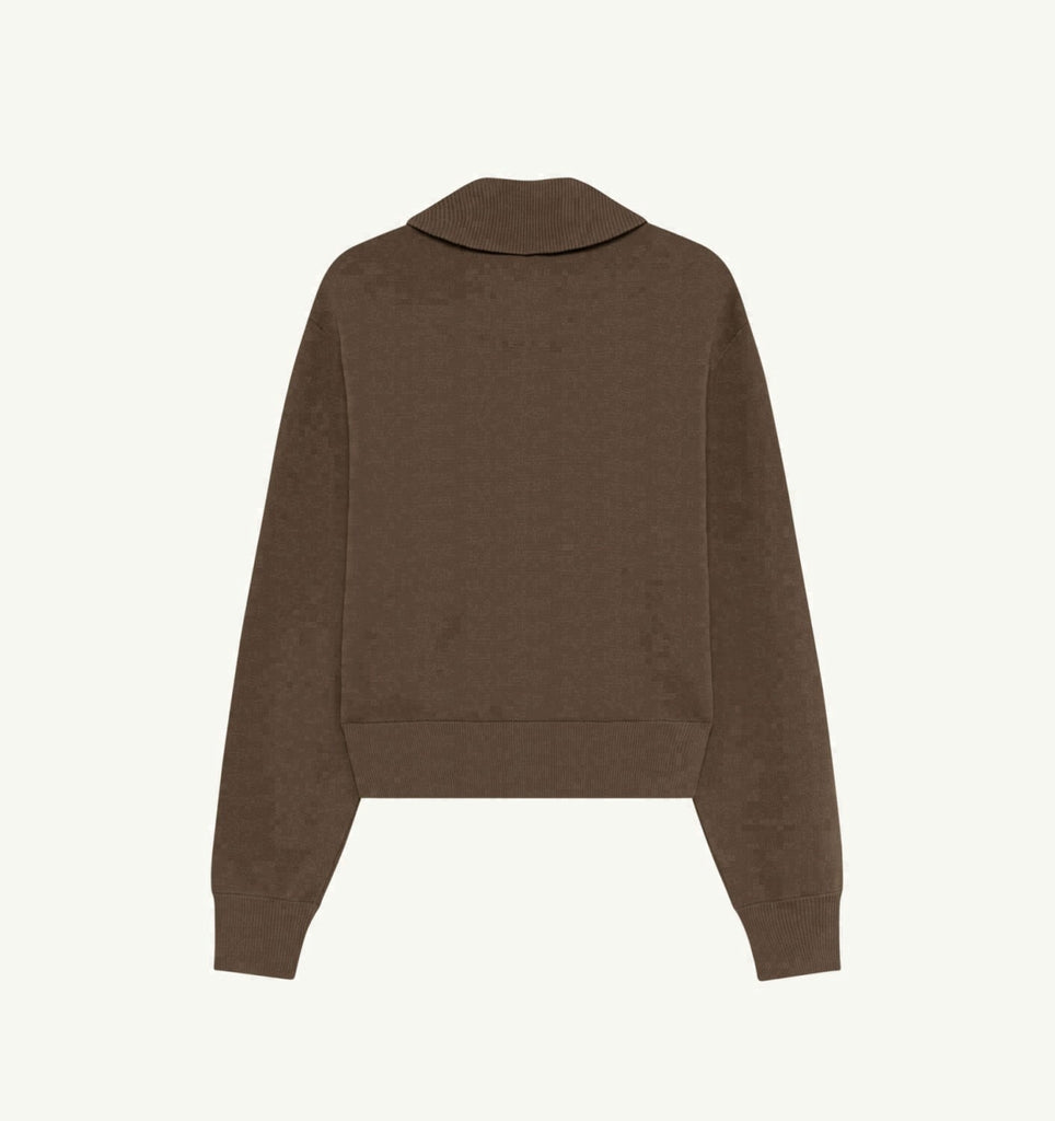 VESTE EN VISCOSE TRICOTÉE AVEC FERMETURE ÉCLAIR SUR TOUTE LA LONGUEUR FEMME