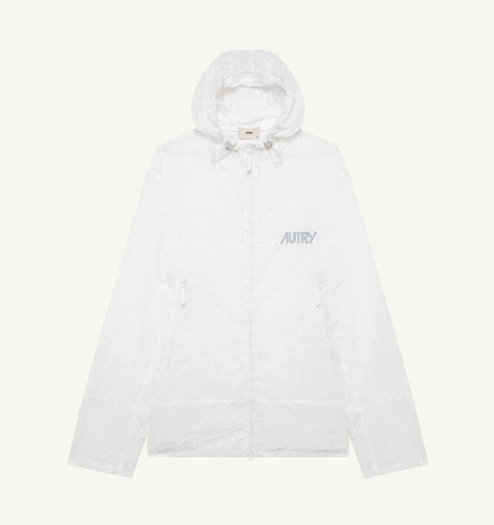 VESTE RIPSTOP À FERMETURE ÉCLAIR INTÉGRALE BLANCHE UNISEX