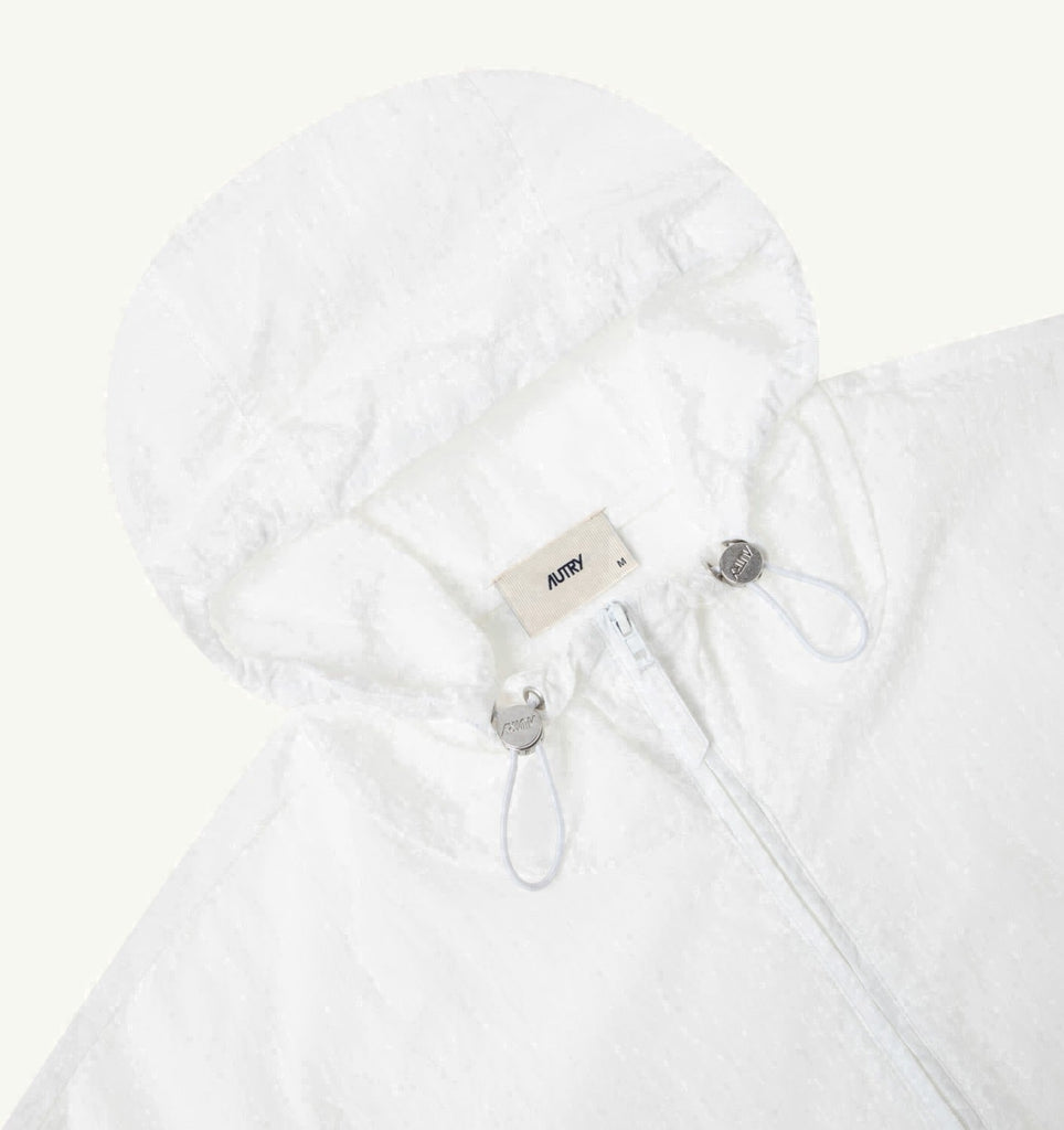 VESTE RIPSTOP À FERMETURE ÉCLAIR INTÉGRALE BLANCHE UNISEX