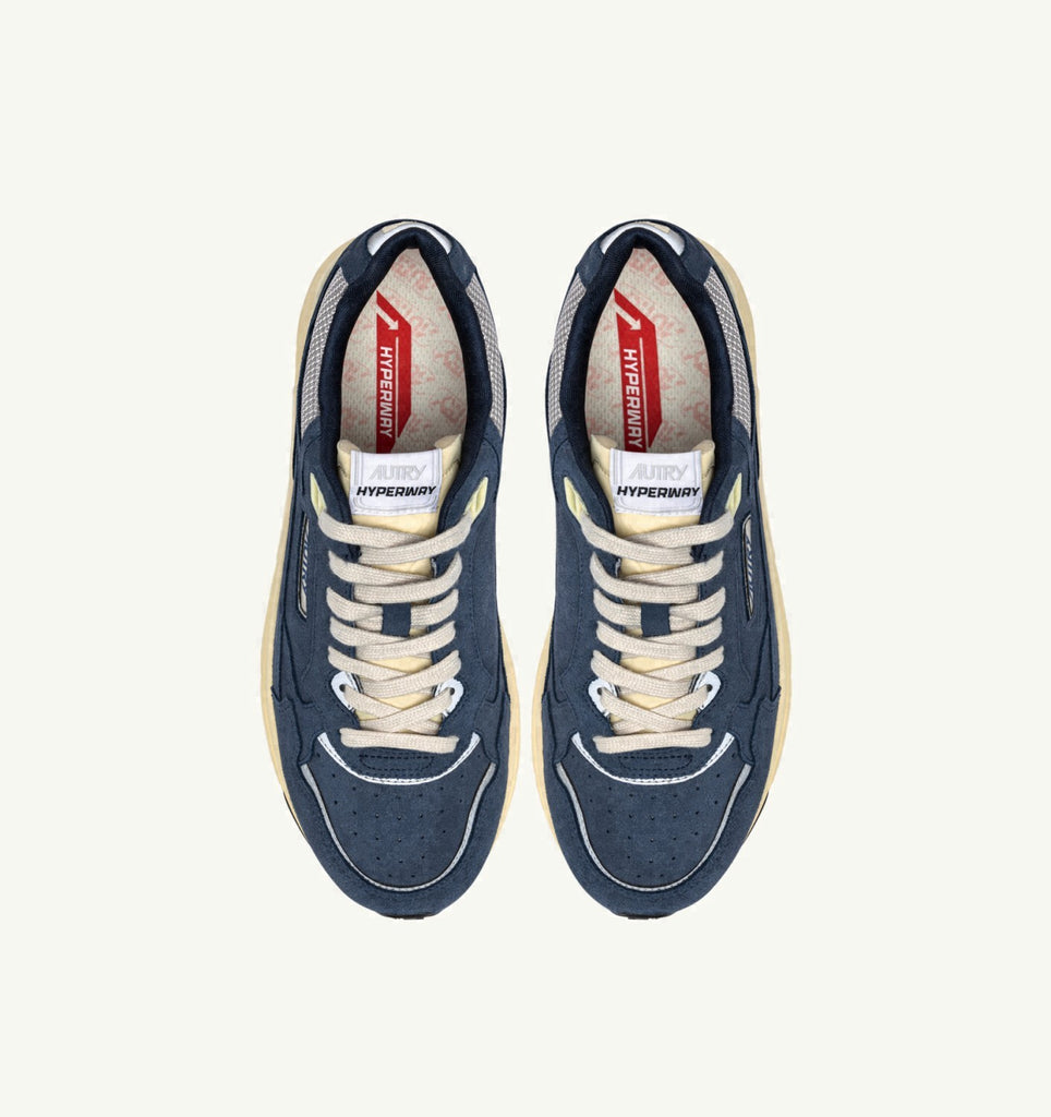 HYPERWAY EN MESH ET DAIM DENIM ET ARGENT