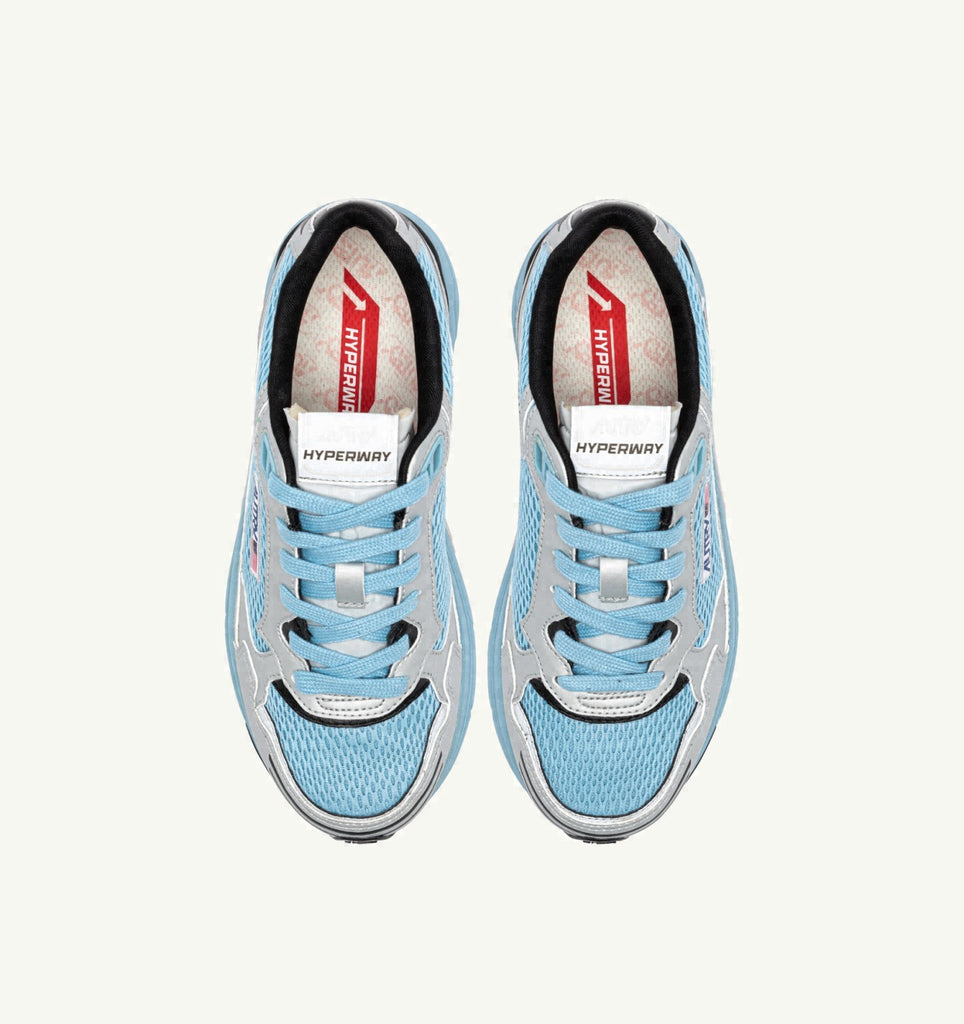 HYPERWAY EN CUIR SYNTHÉTIQUE ET MESH ARGENT ET NOIR ET FORGET ME NOT