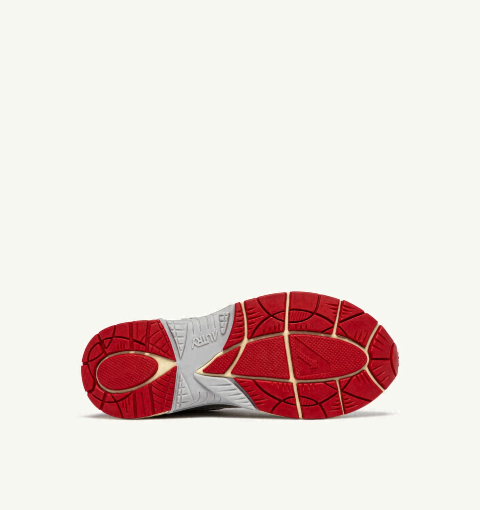 HYPERWAY EN CUIR SYNTHÉTIQUE ET MESH BLANC ARGENT ET ROUGE