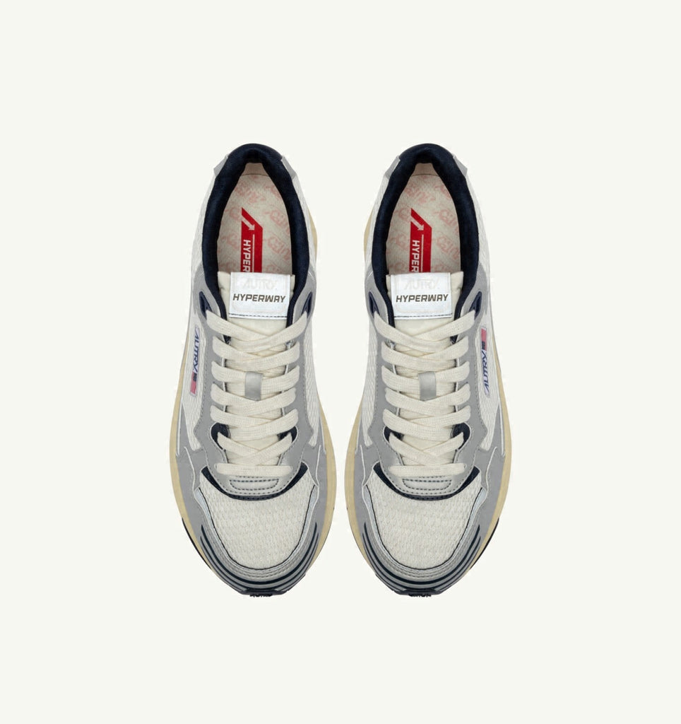HYPERWAY EN CUIR SYNTHÉTIQUE ET MESH BLANC ARGENT ET SPACE