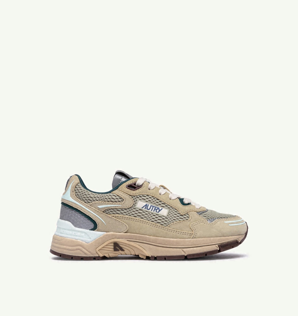 HYPERWAY EN DAIM ET MESH ÉCRU ET SPA BLUE