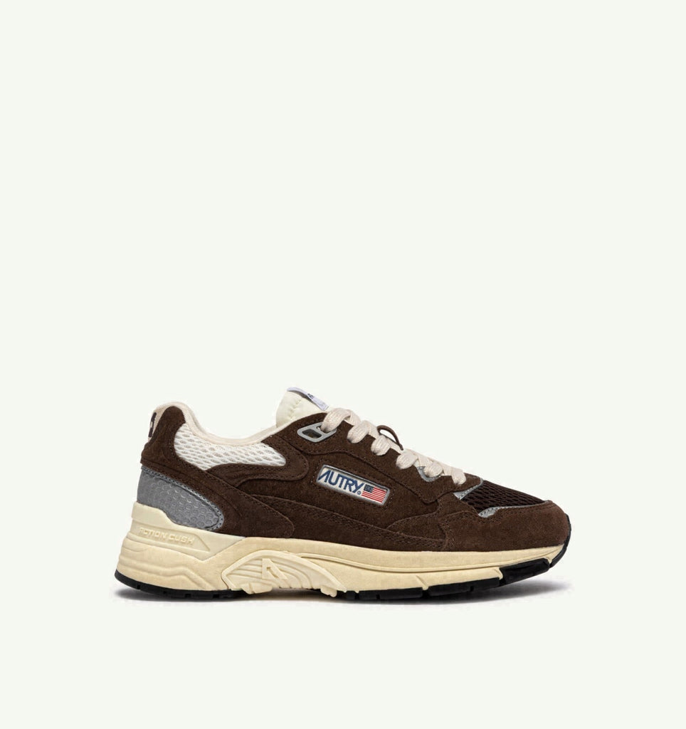 HYPERWAY EN DAIM ET MESH MARSHMALLOW ET CUIR