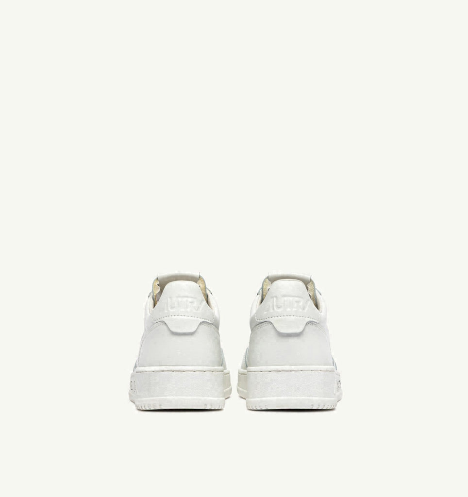 MEDALIST LOW EN CUIR BLANC AVEC LETTERING