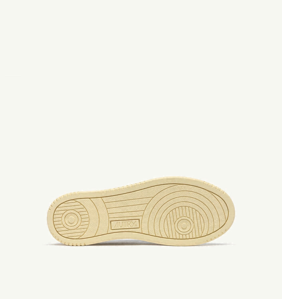 MEDALIST LOW EN CUIR BLANC ET LÉOPARD