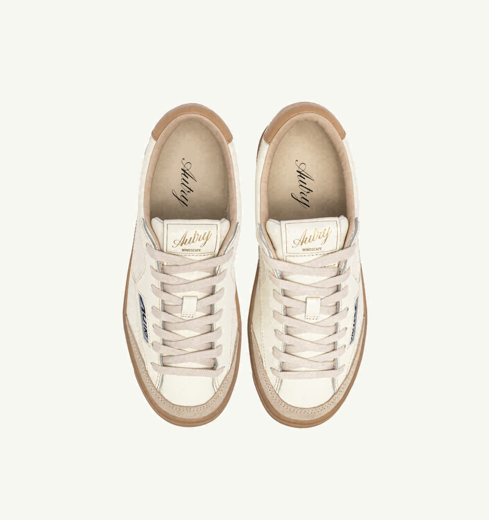 WINDSCAPE LOW EN CUIR MARSHMALLOW ET TAN