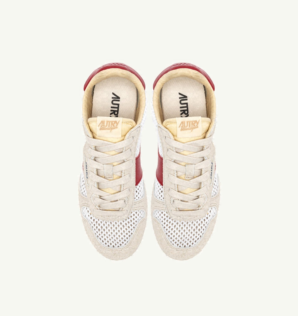 WINDSPIN EN MESH ET CUIR BLANC SAND ET ROUGE