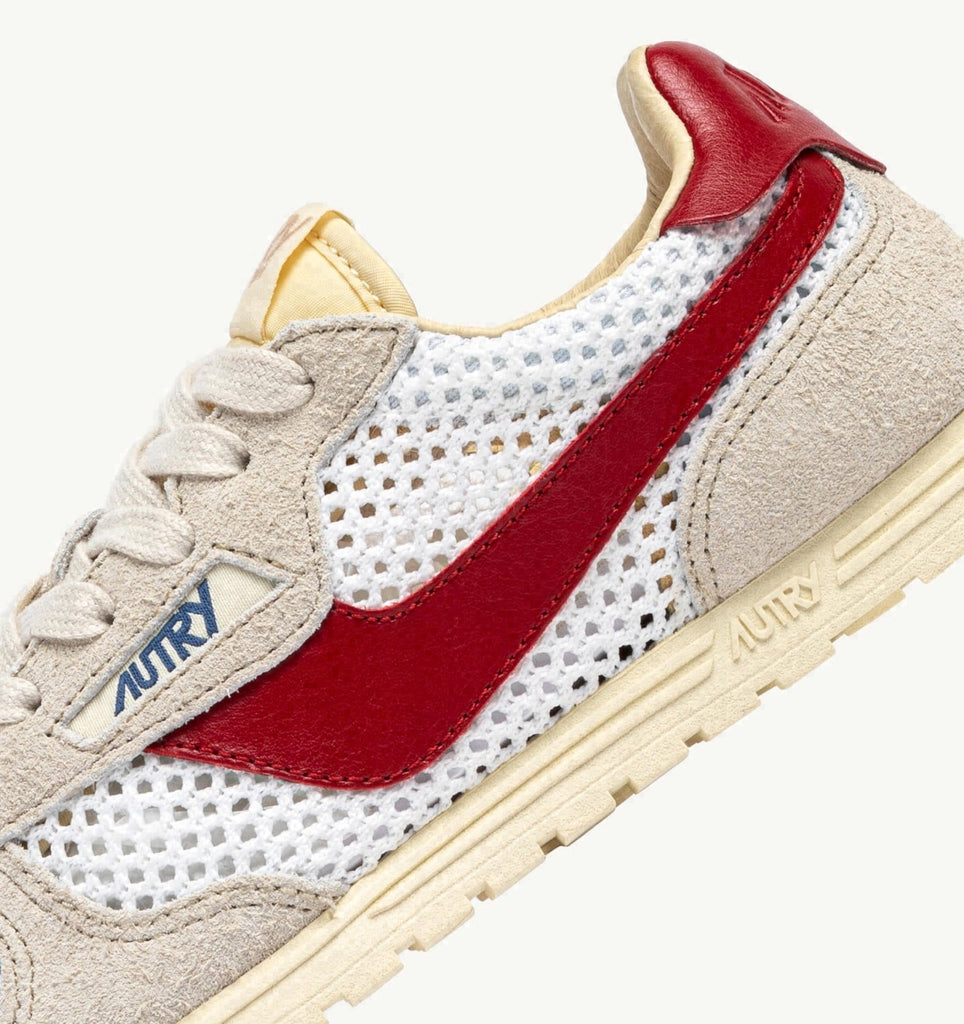 WINDSPIN EN MESH ET CUIR BLANC SAND ET ROUGE