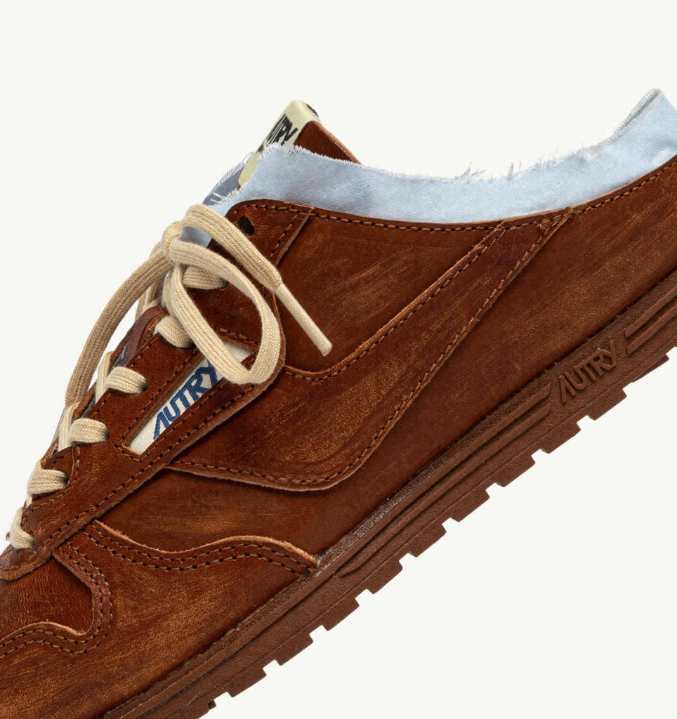 WINDSPIN MULE EN CUIR ET SHIRT BUFF ET AZUR
