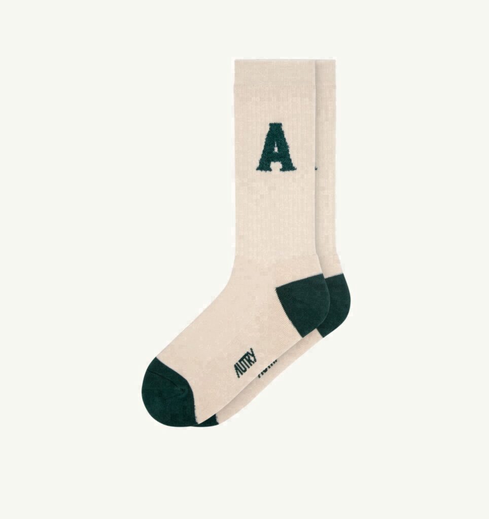 CHAUSSETTES À CÔTES AVEC LOGO JACQUARD UNISEX