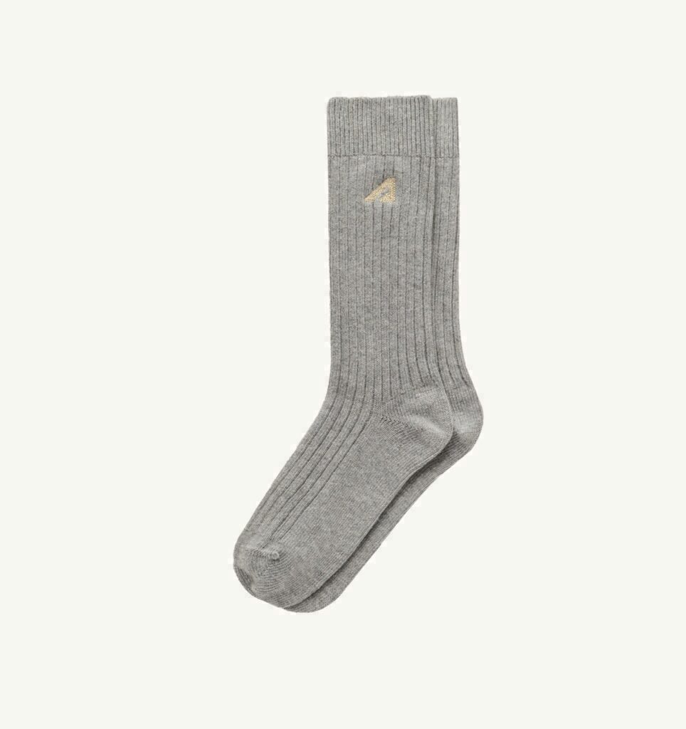 CHAUSSETTES À CÔTES AVEC LOGO BRODÉ UNISEX