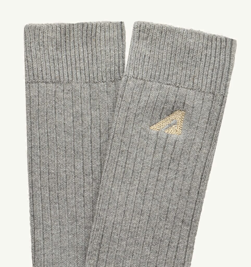 CHAUSSETTES À CÔTES AVEC LOGO BRODÉ UNISEX