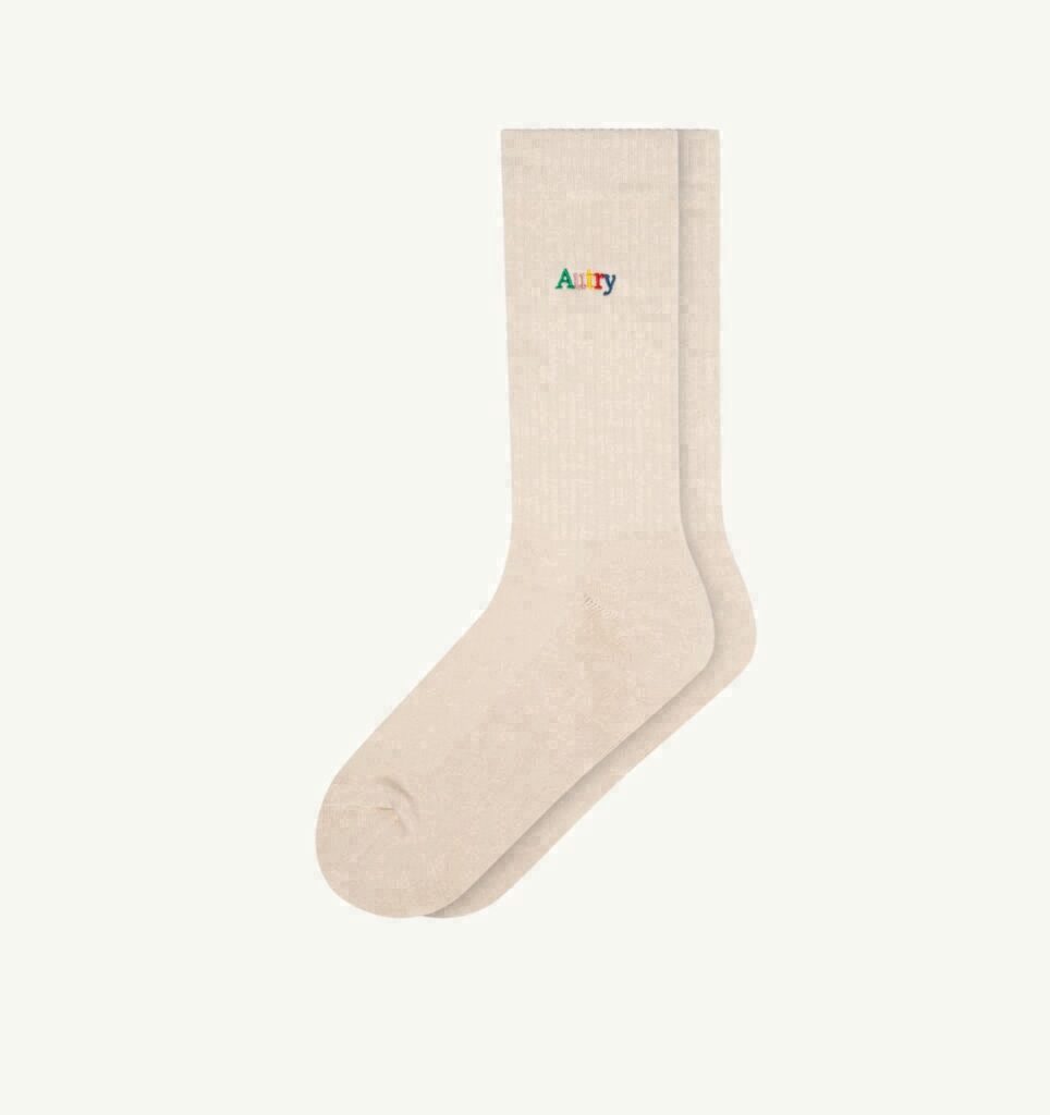 CHAUSSETTES À CÔTES AVEC LOGO BRODÉ MULTICOLORE UNISEX