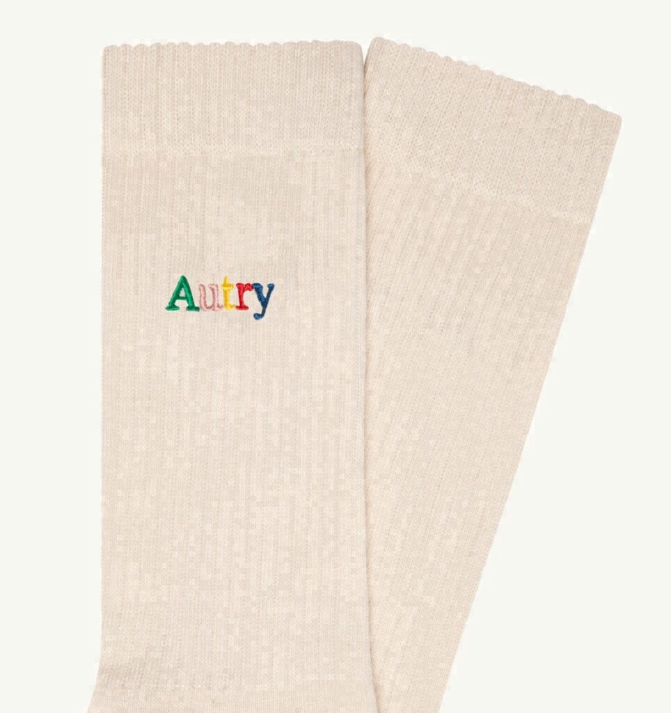 CHAUSSETTES À CÔTES AVEC LOGO BRODÉ MULTICOLORE UNISEX