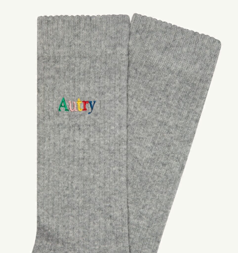 CHAUSSETTES À CÔTES AVEC LOGO BRODÉ MULTICOLORE UNISEX