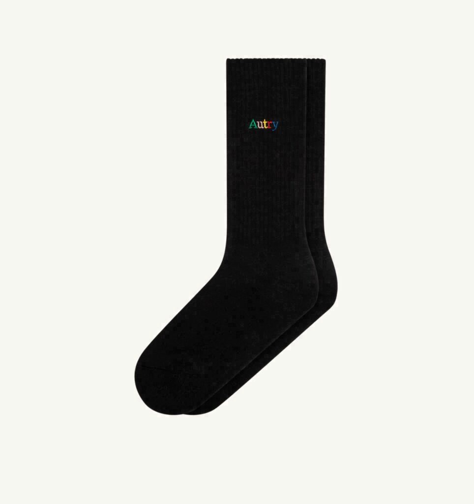 CHAUSSETTES À CÔTES AVEC LOGO BRODÉ MULTICOLORE UNISEX