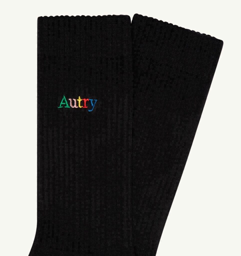 CHAUSSETTES À CÔTES AVEC LOGO BRODÉ MULTICOLORE UNISEX