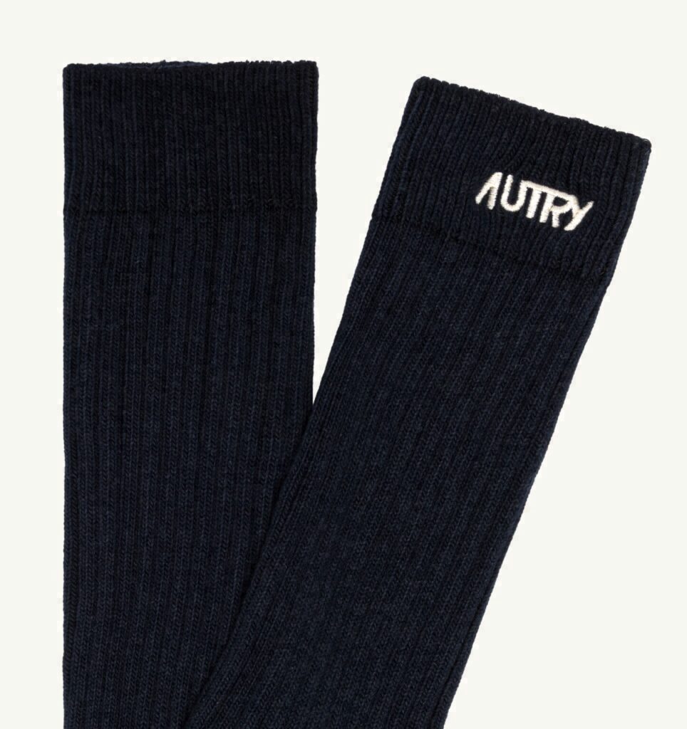 CHAUSSETTES À CÔTES AVEC LOGO BRODÉ UNISEX