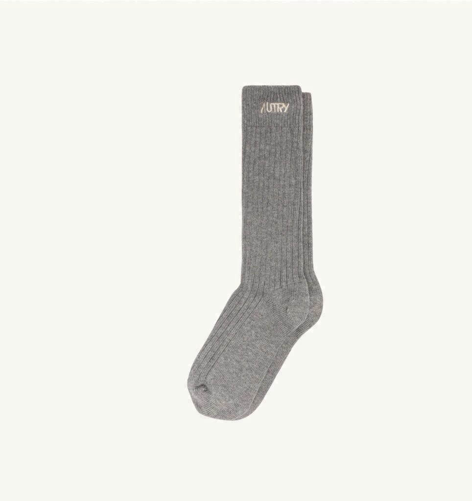 CHAUSSETTES À CÔTES AVEC LOGO BRODÉ UNISEX