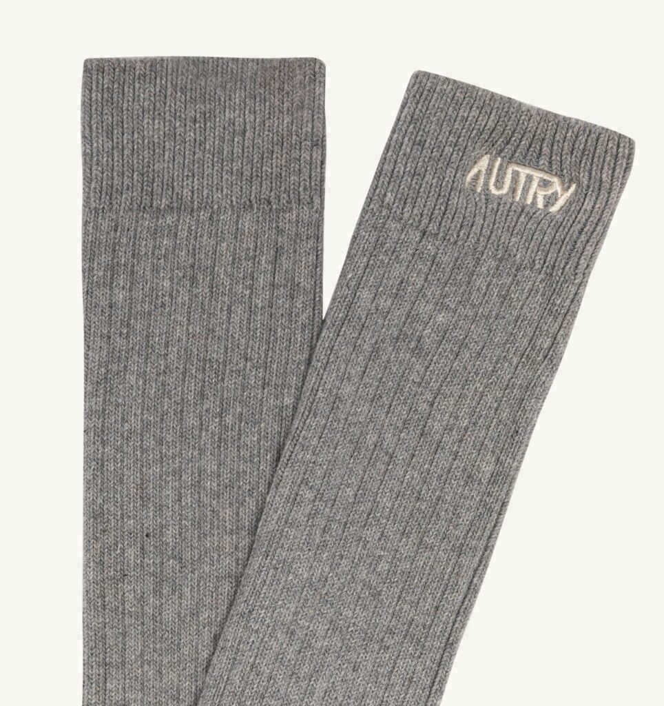 CHAUSSETTES À CÔTES AVEC LOGO BRODÉ UNISEX