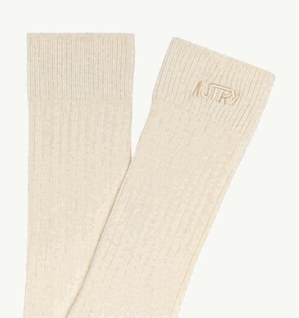 CHAUSSETTES À CÔTES AVEC LOGO BRODÉ UNISEX