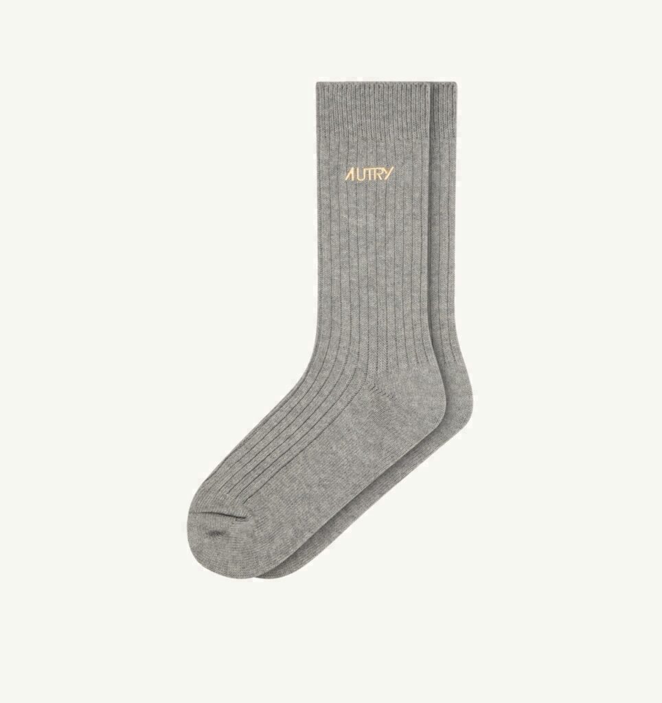 CHAUSSETTES À CÔTES AVEC LOGO BRODÉ UNISEX