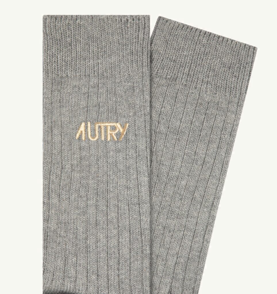CHAUSSETTES À CÔTES AVEC LOGO BRODÉ UNISEX