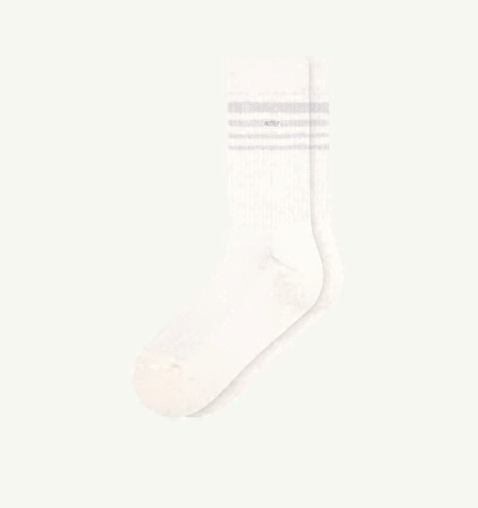 CHAUSSETTES JACQUARD AVEC LOGO ET RAYURES EN LUREX UNISEX