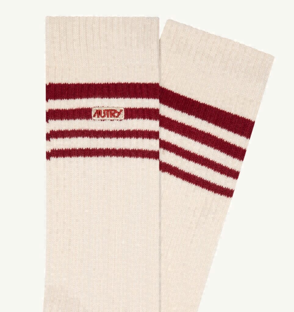 CHAUSSETTES JACQUARD AVEC LOGO ET RAYURES EN LUREX UNISEX