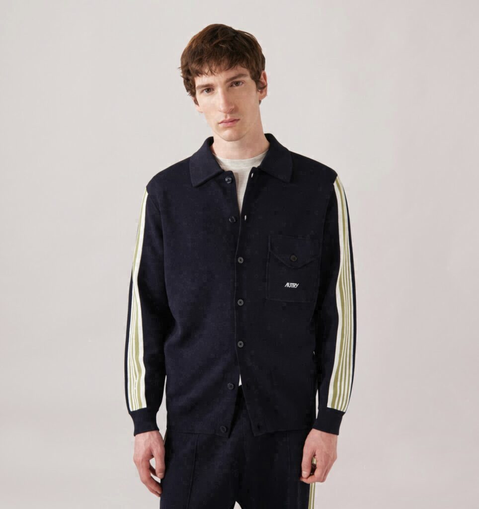CHEMISE-VESTE EN MAILLE DE VISCOSE HOMME