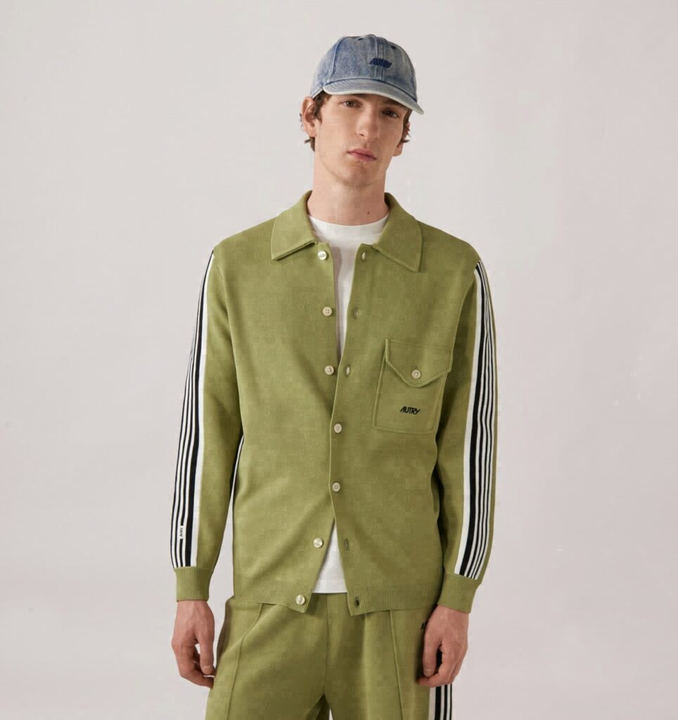 CHEMISE-VESTE EN MAILLE DE VISCOSE HOMME