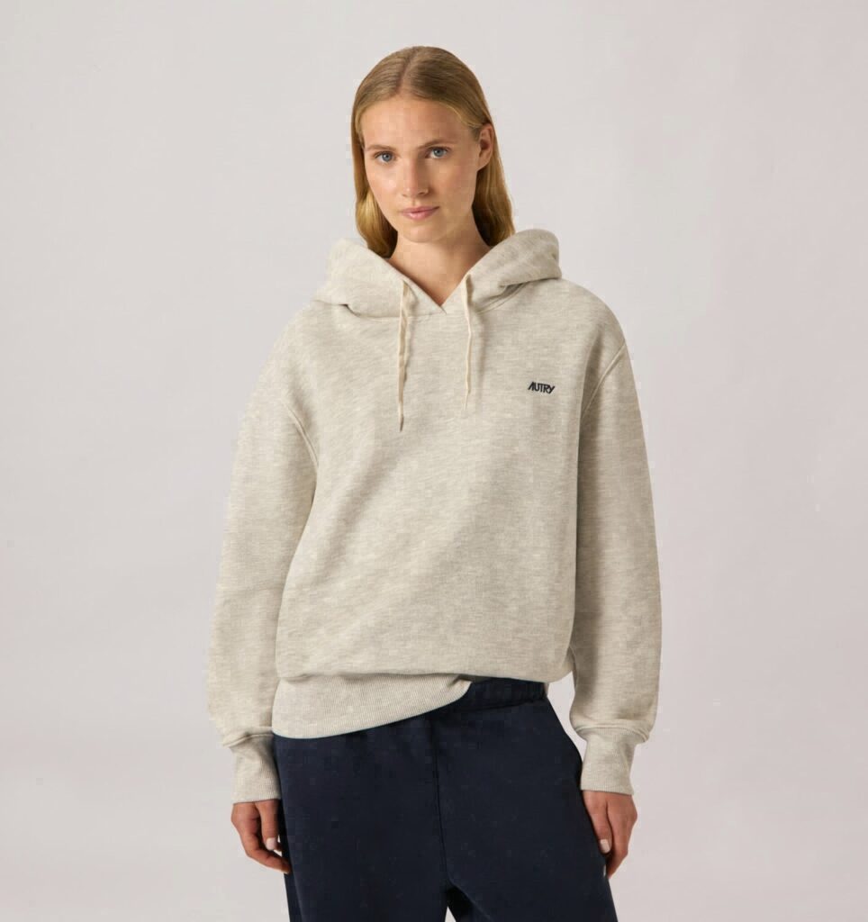 SWEAT À CAPUCHE EN COTON AVEC LOGO BRODÉ POUR FEMME