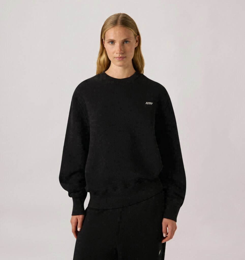 SWEAT COL ROND AVEC LOGO BRODÉ FEMME