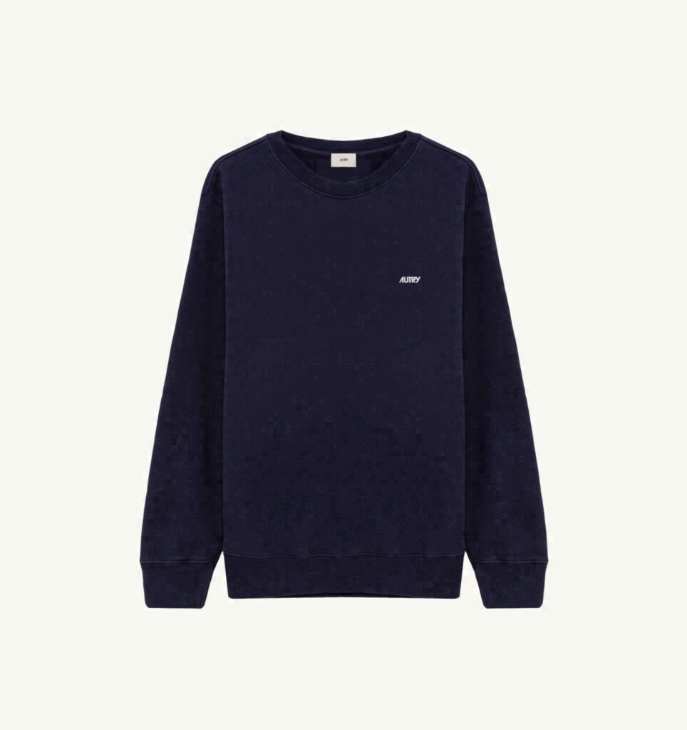 SWEAT À COL ROND EN COTON AVEC LOGO BRODÉ POUR HOMME