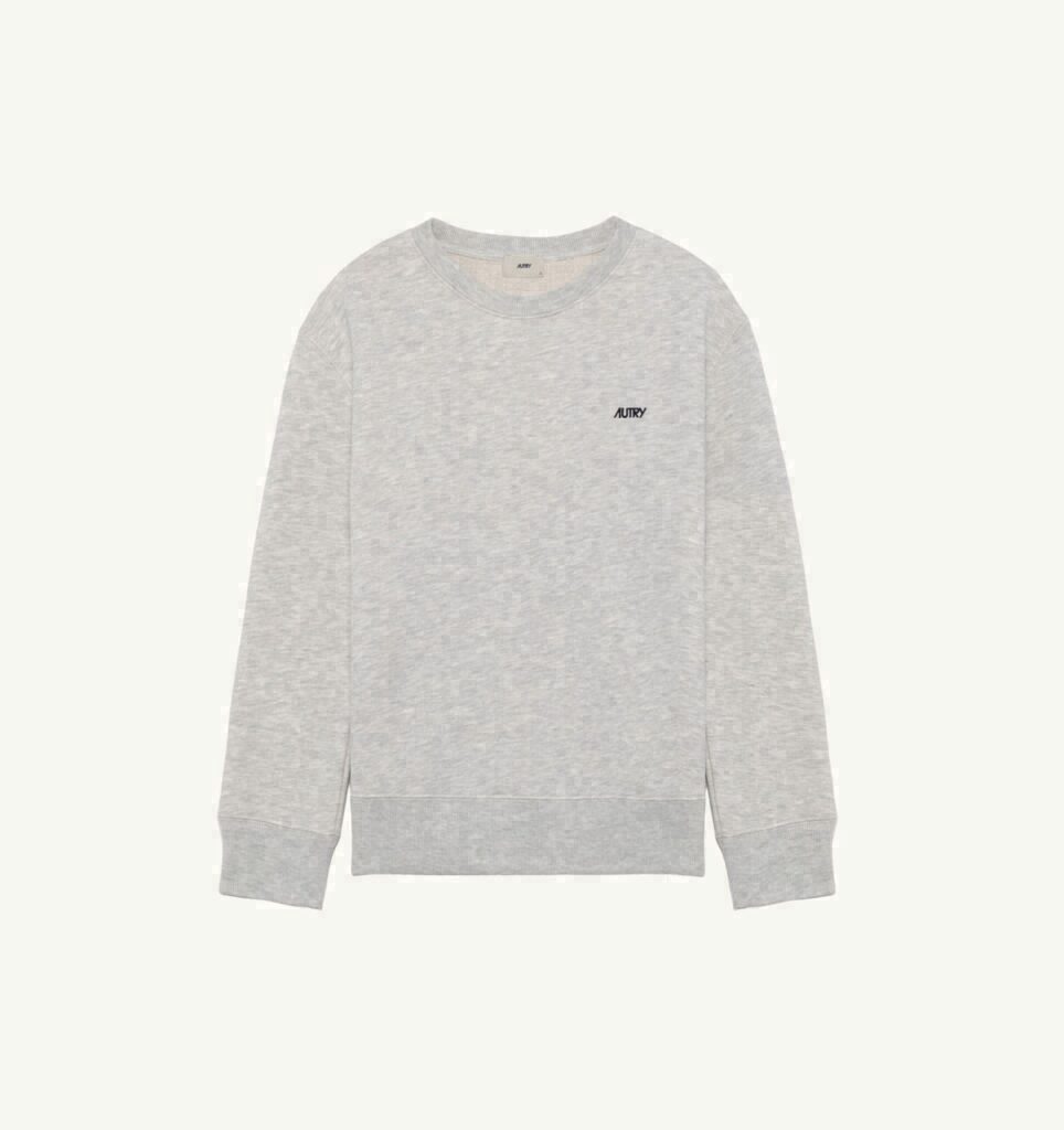 SWEAT À COL ROND EN COTON AVEC LOGO BRODÉ POUR HOMME