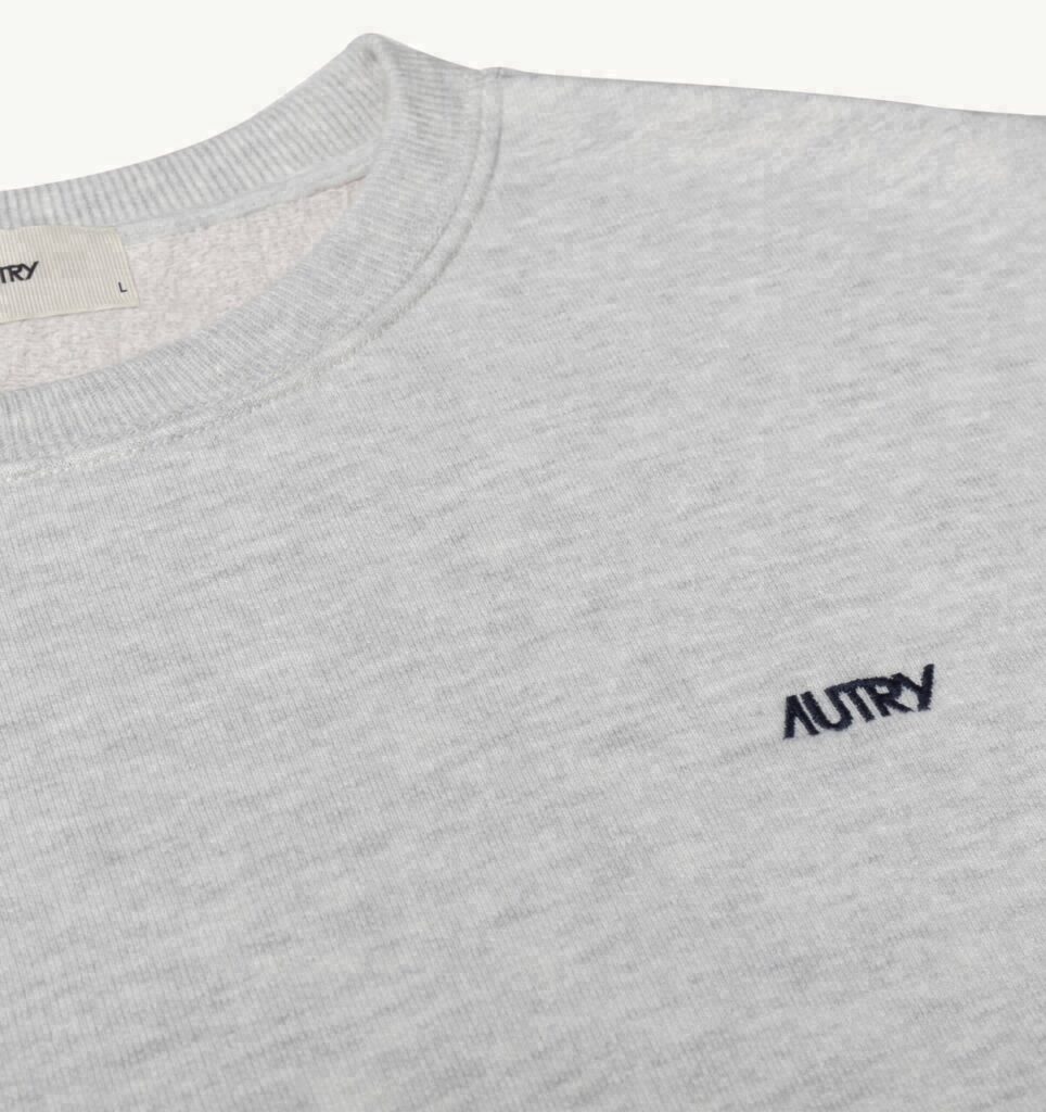 SWEAT À COL ROND EN COTON AVEC LOGO BRODÉ POUR HOMME