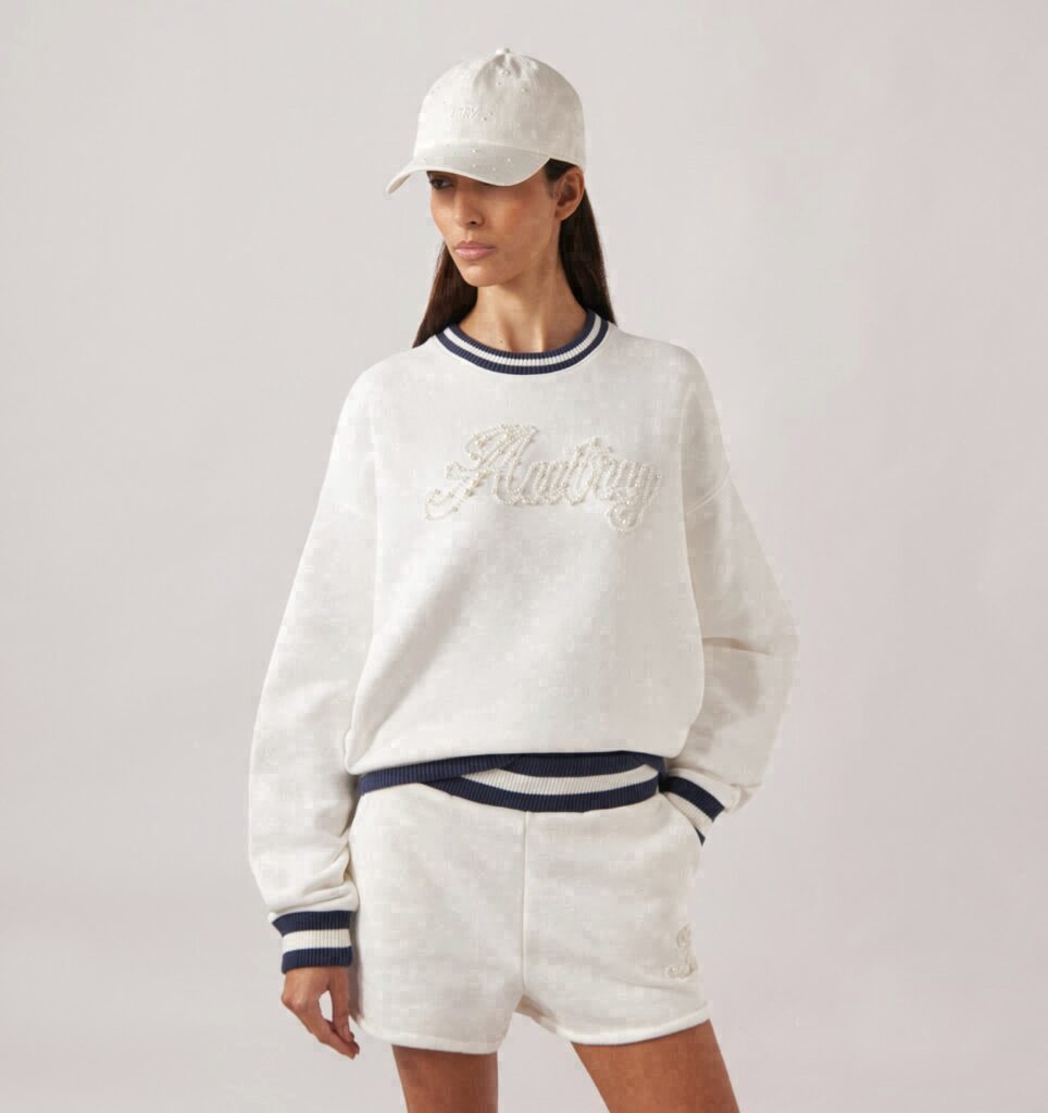 SWEAT EN COTON AVEC LOGO PERLE FEMME