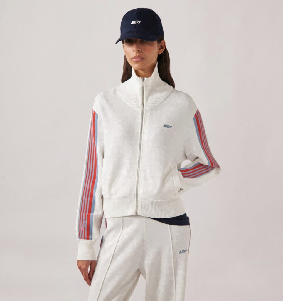 VESTE À FERMETURE ÉCLAIR EN MAILLE DE VISCOSE FEMME
