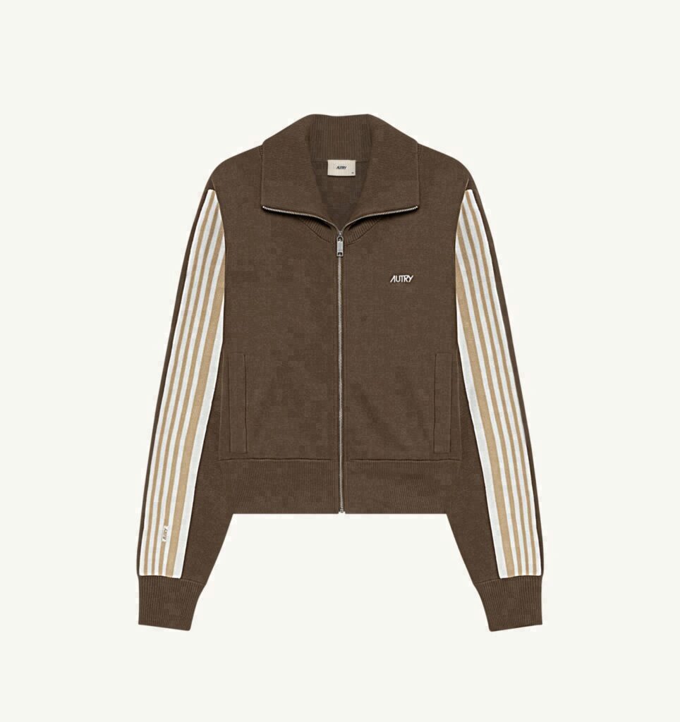 VESTE EN VISCOSE TRICOTÉE AVEC FERMETURE ÉCLAIR SUR TOUTE LA LONGUEUR FEMME