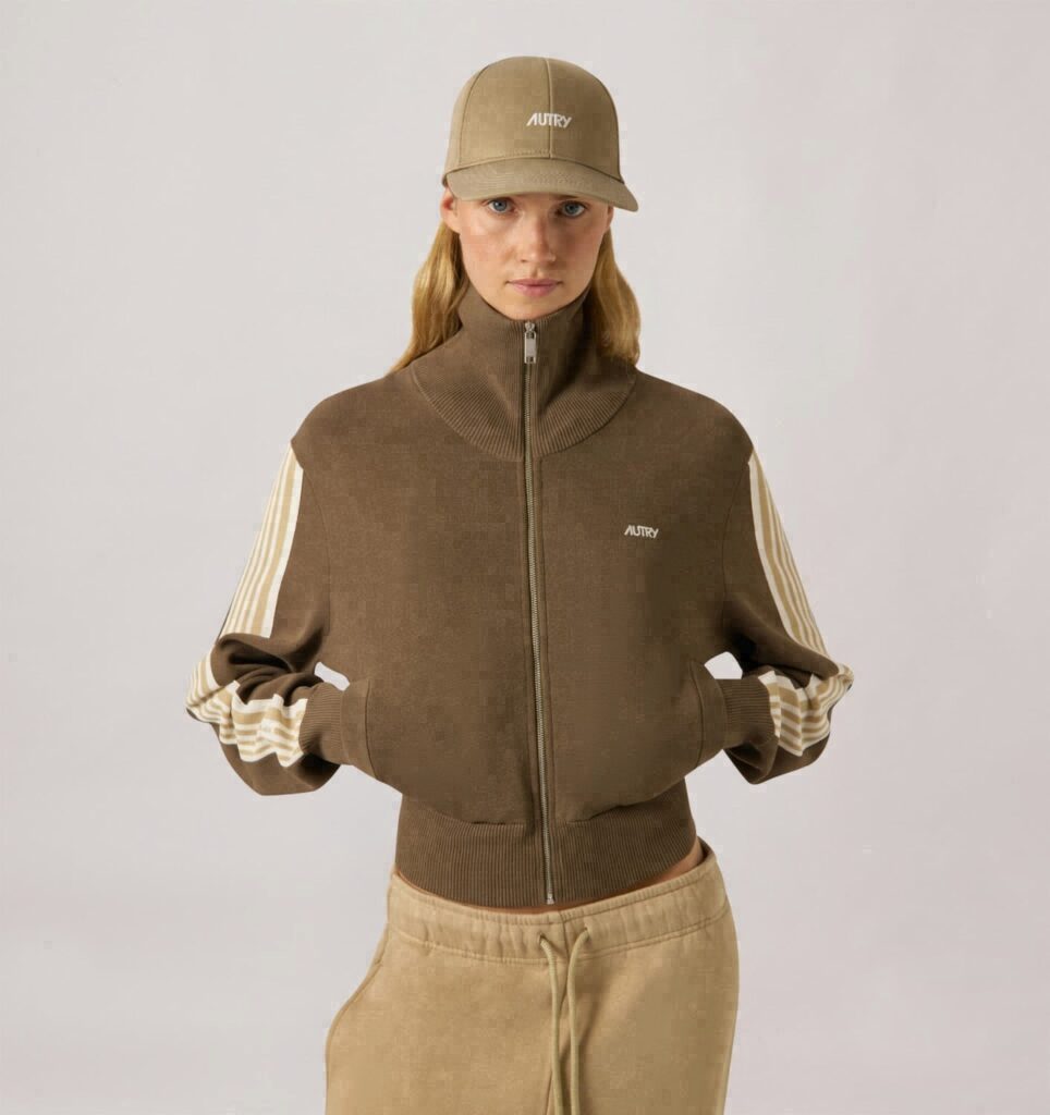 VESTE EN VISCOSE TRICOTÉE AVEC FERMETURE ÉCLAIR SUR TOUTE LA LONGUEUR FEMME