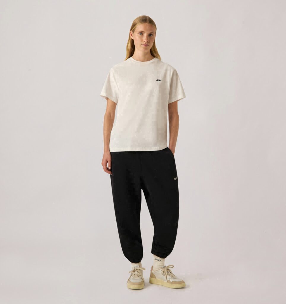 PANTALON EN MOLLETON AVEC LOGO BRODÉ AVEC LOGO BRODÉ FEMME