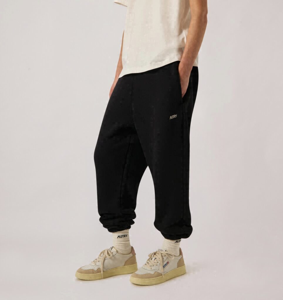 PANTALON EN MOLLETON AVEC LOGO BRODÉ AVEC LOGO BRODÉ FEMME