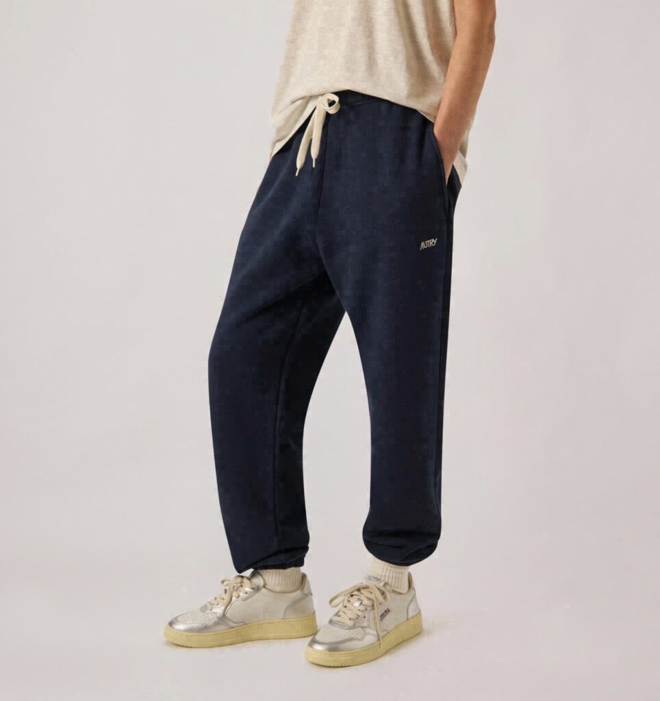 PANTALON EN COTON AVEC LOGO BRODÉ FEMME