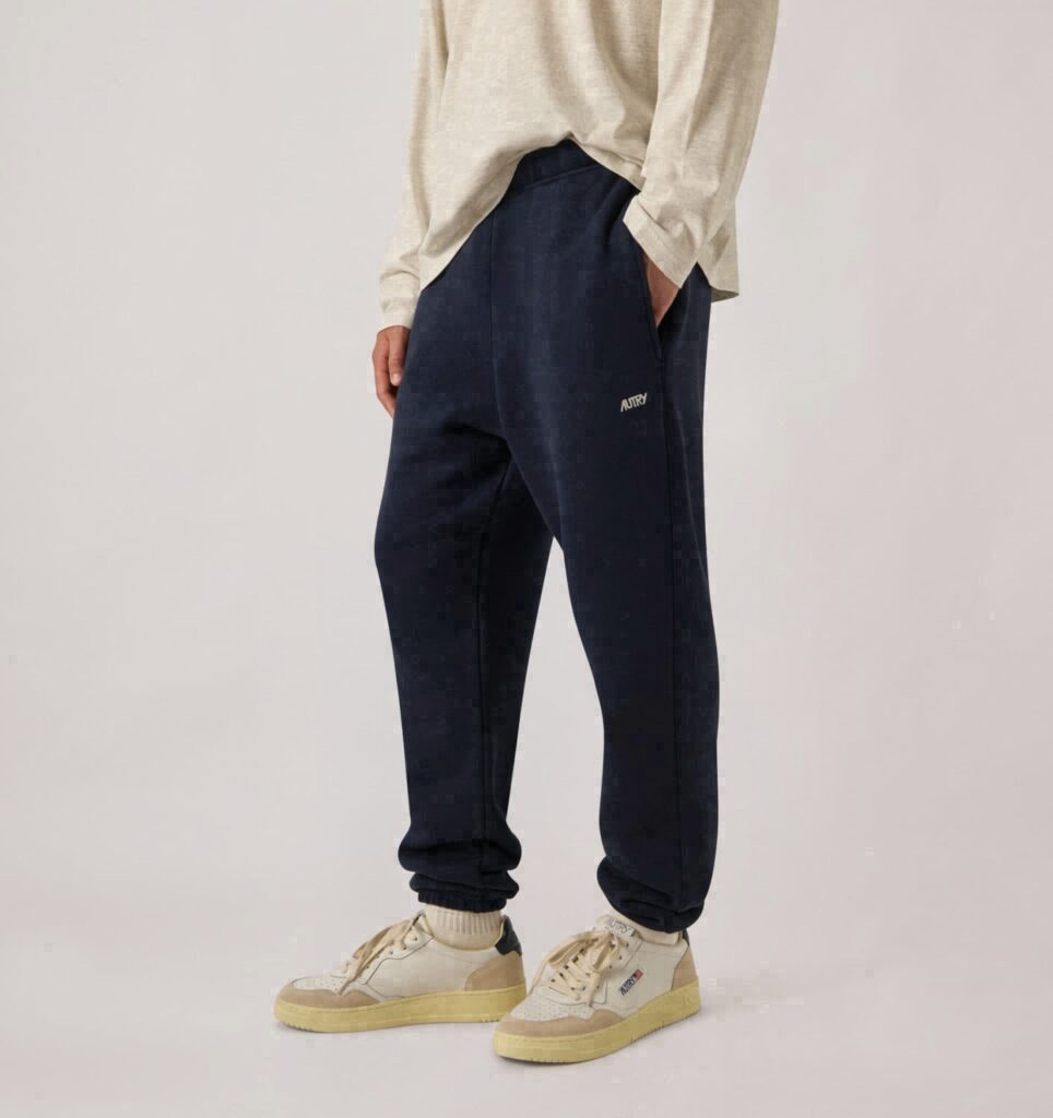 PANTALON EN COTON AVEC LOGO BRODÉ HOMME