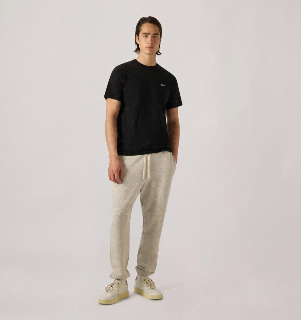 PANTALON EN COTON AVEC LOGO BRODÉ HOMME