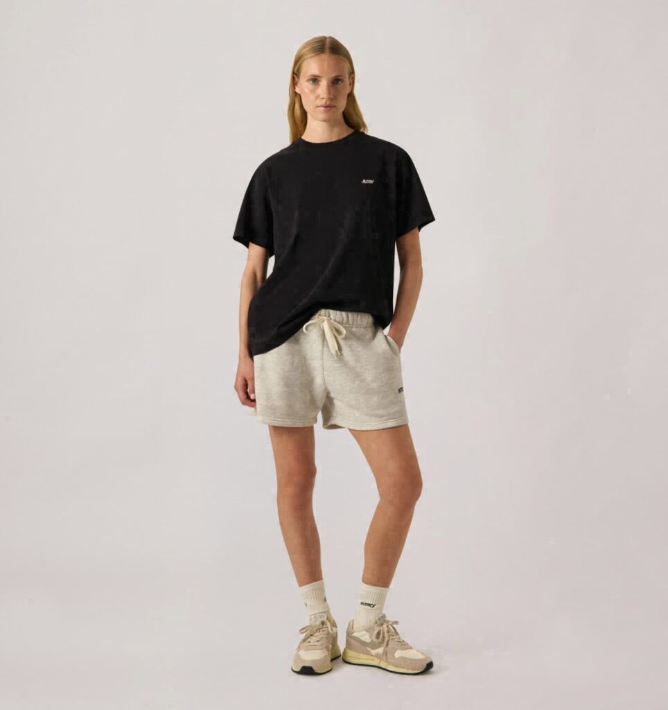 SHORTS EN COTON AVEC LOGO BRODÉ FEMME